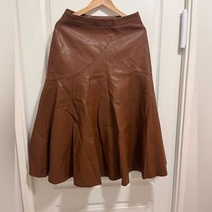 Maeve midi faux leather skirt